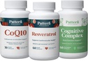 Pattern Wellness Healthy Aging Bundle - CoQ10, Resveratrol, Γνωστικό Συγκρότημα - Προάγει Διαχρονική Υγεία & Ευεξία - 3 Πακέτο, Όλα-Φυσικά, Vegan-Φιλικοί Φόρμουλες