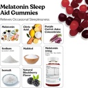 VITA GLOBE Melatonin 5 mg Uyku Aid Gummy Vitamins- Non-GMO, Vegan ve Sleep Aid Supplement, Relieves Occasional Sleeplessness, 100 (Pack of 2)