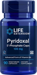 Επέκταση ζωής Πυριδοξάλη 5- Phosphate Caps 100 mg P5P, 90 Veg Κάψουλες - Advanced Vitamin B6 Συμπλήρωμα