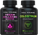 Vitals Vitamin Vegan Collagen Branson Capsules + Colostrum Capsules Supplement