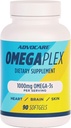 AdvoCare Omegaplex Συμπλήρωμα Διατροφής - Ωμέγα 3 συμπλήρωμα με DHA & EPA - Απαραίτητο Λιπαρά Οξέο για την υποστήριξη του ανοσοποιητικού, Μεταβολισμού και της υγείας της καρδιάς* - Βοηθά υγιή δέρμα, νύχια & μαλλιά - 90 Softgels