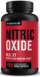 Jacked Factory N.O. XT Συμπληρώματα οξειδίου του αζώτου για τους άνδρες w/Nitrosigine L Arginine L Citrulline Συμπλήρωμα για τις αντλίες μυών & αγγειότητα - Προ προπόνηση Nitric Oxide Booster & Muscle Builder - 180 Caps