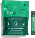 MIXHERS Hergreens - Greens & Veggie Toz - Tüm Gıdalardan Yap - Digestive Enzymes & Kale - Kadınlar için Beslenme - Destek Kalp & Liver - 15 İç Packets - Pink Grapetre