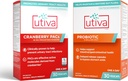 10% Bundle Utiva 36PAC Power Bundle | 30 Days | Bundle with 36mg Soluble Cranberry PACs (DMAC/A2) and 30B CFU Probiotic Power (Lactobacillus and Bifidobacterium Strains) | Locally Made.