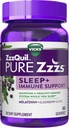 ZzzQuil Pure Zzzs Sleep + Immune Support Melatonin Sleep Aid Gummies with Elderberry, çinko, Chamomile, Lavender, & Valerian Root, 1mg per Gummy, 60 ct