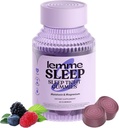 Lemme Sleep Gummies with 5 mg Melatonin, Elderberry, Magnezyum L-Theanine, Chamomile and Lavender, Drug-Free Nighttime Sleep Aid, Gluten Free, Gelatin Free, Non GMO, Berry Flavored (60)