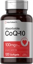 Horbäach CoQ10 100 mg Softgels | 120 Kont | Non-GMO ve Gluten Free Supplement Supplement Supplement