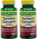 Spring Valley Stndr Turmeric Curcumin Complex Dietary Supplement Capsules, 500 mg, 90 Count Bottle, 2 Pack