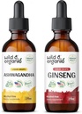 Wild & Organic Ashwagandha Tincture 4 fl oz & Ginseng Tincture 4 fl oz