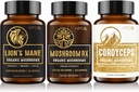HPD Rx Organik Mushrooms Sche | Mushroom Rx, Lions Mane & Cordyceps | for Immunity, Mind & Body Health