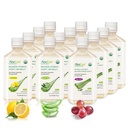 AloeCure Organik Aloe Vera Juice - 12 Şişe Örnek Paketi - Grape, Lemon, Natural Flavor, 12x500 ml