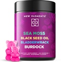 Βιολογικό Moss Moss Gummies Θάλασσα με Μαύρο Έλαιο Σπόρου, Bladderwrack & Burdock Root 