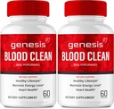 Genesis Blood Clean Capsules - En Güç için Gelişmiş Formula Supplement - Doğal Kan Gemisi Temiz, Genesis Blood Clean Pills, Genesis BloodClean Pastillas Yorumları (2 Pack)