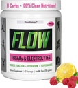 PhysiVantage - Flow Electrolyte Powder with BCAAs - Χωρίς ζάχαρη Ενυδάτωση και ανάνηψη μυών Μείγμα ποτών – Vegan, Keto-Friendly Electrolytes - Zero Sugar, 40 Servings, Raspberry Lemonade Flavor