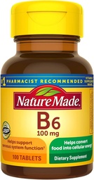 Nature Made Vitamin B-6 100 mg δισκία 100 ea (πακέτο των 4)