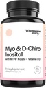 Myo-Inositol & D-Chiro Inositol Capsules with MTHF, Folate, D| Support for Ovarian Function, Hormon Balance, & Homocysteine Levels | Fertness Supplements for Women | 40:1