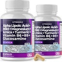 Sciatica Nerve Health Support - Sciatic Nerve Supplement Capsules with Folic Acid, Pea, Glucosamine, MSM, Vitamin B Complex, Alpha Lipoic Acid 300mg - Made in USA (60 Count (Pack of 2))