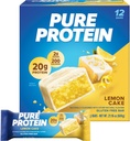Pure Protein Bars, High Protein, Nutritious Snacks to Support Energy, Low Sugar, Lemon Cake, 1,76 oz, 12 Count (Pack of 1) (Packing May Vary)