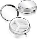 Sibba 3 Karşılaştırmalı Tıp Pill Case, Travel Multi-Functional Moisture Kanıt Pill Box for Purse & Pocket, Cute Metal Medicine Pill Organizer Box for Vitamins, Fish Oil & Supplements