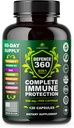 Defence360 Immune Support 8-in-1 συμπλήρωμα με βιταμίνη C, D3, ψευδάργυρο, Elderberry, Echinacea, Turmeric, Ginger & Quinine, Immune Protection, Energy and Vigor, Brain Boost, Stress Relief (120 κάψουλες)