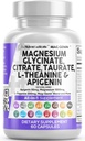 Temiz Nutraceutical Magnezyum Glycinate Kompleksi 1000 mg L-Theanine 200 mg Apigenin 50 mg Citrate Taurate Supplement - 5-HTP GABA Passion Flower Lemon Balm L-Glycine - 60 Countsphatidyline - 60