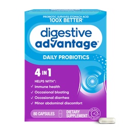 Πλεονέκτημα για τα προβιοτικά για την Digestive υγεία, καθημερινά προβιοτικά για γυναίκες και άνδρες, υποστηρίζει την υγεία των ουροφόρων οδών, περιστασιακή αιμορραγία & διάρροια, μικρή κοιλιακή δυσφορία, & ανοσοποιητική υποστήριξη, 80ct κάψουλες