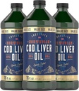 Carlyle Norveç Cod Liver Oil | 16oz | 3 Şişe Paket | Sıvı Unflavored Fish Oil Supplement | Non-GMO, Gluten Free