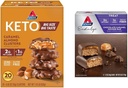 Atkins Caramel Almond Clusters, Gluten Free, High in Fiber, 1g Sugar, 2g Net Carb, Keto Friendly, 20 & Endulge Caramel Mousse Bar, Dessert, 1g Sugar, High in Fiber, 5 Count