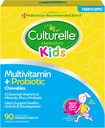 Culturelle Kids Chewable Multivitamin + Probiyotik for Kids, Ages 3+, 90 Count, Digestive Health, Oral Health & Immune Support - A Vitamin C, D3 & çinko da dahil olmak üzere 11 Vitamin ile