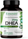 Emerald Labs DHEA 25mg - Συμπλήρωμα στήριξης Adrenal για να βοηθήσει ισορροπία ορμονών * - Περιλαμβάνει DHEA - Χωρίς γλουτένη - 60 κάψουλες λαχανικών (30-Ημέρα προσφοράς)