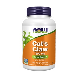 NOW Foods Συμπληρώματα, Cat's Claw 500 mg, Μη ΓΤΟ Πρόγραμμα Επαληθευμένο, Βοτανικό Συμπλήρωμα, 100 Veg Κάψουλες