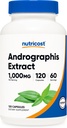 Nutricost Andrographis Extract Capsules (1000 mg) (120 Capsules) - Sağlık ve Wellness Vegetarian Supplement, 60 Hizmetler