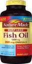 Burp-Less Fish Oil 1200 mg, 200 Softgels, Fish Oil Omega 3 Supplement For Heart Health Health