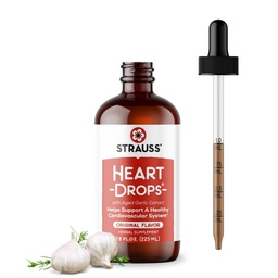 Strauss Naturals Heart Drops – Natural Mistletoe & Aged Garlic Extract Heart Health Supplement – Βοηθά στη διατήρηση του Υγιούς Καρδιαγγειακού Συστήματος – Vegan & Non-GMO – 225 ml Φιάλη
