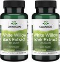 Swanson En Güçlü Beyaz Willow Bark Ekstraksiyon-Promotes Ortak Destek & Kas Relief-Standartized to 25% Salicin-Doal Supplement with No Stomach Irritation (60 Veggie Caps, 500 mg Her) 2 Pack