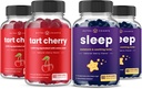 NutraChamps Tart Cherry (2 Pack) & Sleep Gummies (2 Pack) Uyku ve Kas Desteği için Bundlle