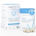 Happy V Dr. Formulated Vaginal Probiotics for Women Odor & Itch Support, Urinary & Gut Health, pH Balance 