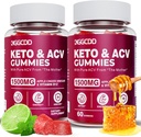 (2 συσκευασία) Keto ACV Gummies1500MG Keto Gummies Μηλίτης μηλίτη Ξύδι που διαμορφώνεται με ρόδι χυμό τεύτλων σε σκόνη B12 Vegan Non GMO 120 Gummys