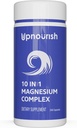 UpNourish Magnezyum Supplement - 10 in 1 Kompleksi - Full Spectrum Mineral Supplements with Glycinate, Citrate, Taurate, Malate, Carbonate, Physics and More, 240 Vegan Capsules