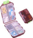 1Pack Travel Pill Organizer - 10 Compartments Pill Case, Compact and Portable Pill Box, Perfect for On-The-Go Storage, Hill Holder for Purse Brown