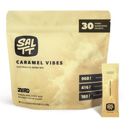 SALTT Ηλεκτρολυτές Σκόνη Γεύσης Μείγμα Ποτού - Caramel Vibes - 30 Πακέτα Ενυδάτωσης - Μαγνήσιο, Κάλιο, Νάτριο, Ανιχνευτές - Μηδέν Ζάχαρη & Χωρίς Γλουτένη - Απαραίτητα Ταξιδιών