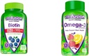 Vitafüzyon Ekstra Güçlü Biyotin Gummy Vitamins, Berry Flavored, 5.000 mcg Biotin Vitaminleri, Amerika' & Omega-3 Gummy Vitamins, Berry Lemonade Flavored, Kalp Sağlık Vitaminleri (1)