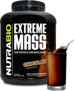 NutraBio Extreme Mass Gainer Protein Powder, 53G Protein, Καθαρό Κερδιστή βάρους, Αύξηση της μυϊκής μάζας, Full Spectrum Amino Acid - Σοκολάτα, 6 λίρες