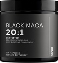 Black Maca Root - Ultra High Potency 20:1 Extract - Single Origin, Wildcrafted & Εξαιρετικά συμπυκνωμένο - Third-Party Lab Tested - 120 κάψουλες