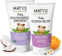 Matys Baby Eczema & Multi Purpose Ointment 2pk Combo for Bebekler 3 ay +, Soothe Eczema & Nourish Kuru Skin, Steroid/Petroleum ücretsiz, 3.75oz Her Tube