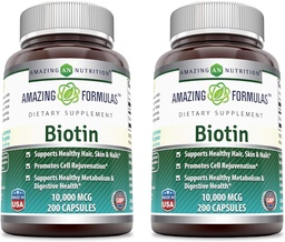 Amazing Formulas Biotin 10000 mcg Veggie Κάψουλες 