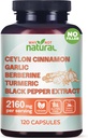 5-in-1 Organik Ceylon Cinnamon Capsules with Berberine,,, Turmeric, Black Pepper Extract Pills