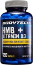 BODYTECH HMB + βιταμίνη D3 - Υποστηρίζει την ανάπτυξη και τη δύναμη των μυών (120 κάψουλες λαχανικών)