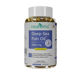 Neuherbs ιχθυέλαιο βαθιάς θάλασσας (60 Softgels) Ωμέγα 3 συμπλήρωμα τριπλή δύναμη 2500 Mg για τους μυς, αρθρώσεις, καρδιά και γνωστική υποστήριξη 