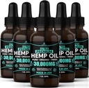 Hemp Oil Organic Extract-5 Pack-Ultra High Potensy Hemp Seed Oil-Full Flavor Natural Faydaları-Made in USA-for Skin, Relief, Sleep, Calm, Relaxation, Muscles, Masaj-Safe for Pets-Full Omega 3,6,9